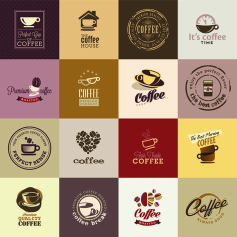 Retro coffee logos creative design vector Coffee Logos, Logos Retro, Coffee Icon, Coffee Shop Logo, Creative Coffee, Coffee Logo, Cafe Logo, Vintage Logo Design, Coffee Branding