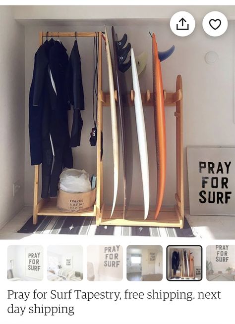 Surf Rack, Pray For Surf, Surfboard Rack, Shed Storage, Room Designs, New Room, Wardrobe Rack, Surfboard, Room Design