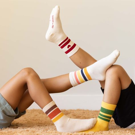 Looking for a touch of raddness!? You are in the right place! The authentic retro tube socks are here to stay! Size Chart: Kids & Adults Size S shoe size (6 to 10 Toddler)Size M Shoe size ( 10 to 3)Size L Shoe size ( 3 to 8.5)Size XL Shoe size ( 9 to 11)*Please be advised that we do not accept refunds or exchanges once socks packaging has been opened.* Retro Socks Outfit, Socks Creative Ads, Socks Photoshoot Ideas, Sock Product Photography, Sock Photoshoot Photo Ideas, Socks Photography Ideas, Sock Photoshoot, Sock Branding, Sock Photography