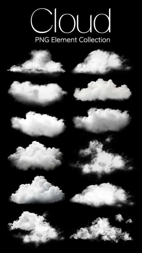 Editable white cloud effect design element set | premium image by rawpixel.com / Nunny Cloud Effect, Clouds Art, Cloud Illustration, Cloud Art, Cloud Shapes, Awesome Designs, White Cloud, Free Design Resources, Png Transparent