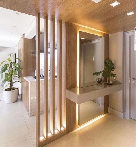 Studio Apartment Room Divider, Modern Partition Walls, Wall Partition Design, Divider Design, Home Hall Design, Foyer Design, Living Room Partition, Living Room Partition Design, Room Partition Designs