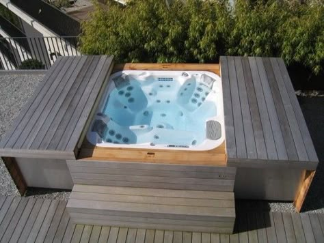 Mirakel | Whirldecks | hydrops.ch Whirlpool Deck, Spa Exterior, Outdoor Shower Fixtures, Luxury Pools Indoor, Backyard Spa, Santa Coloma, Hot Tub Designs, Hot Tub Patio, Hot Tub Gazebo