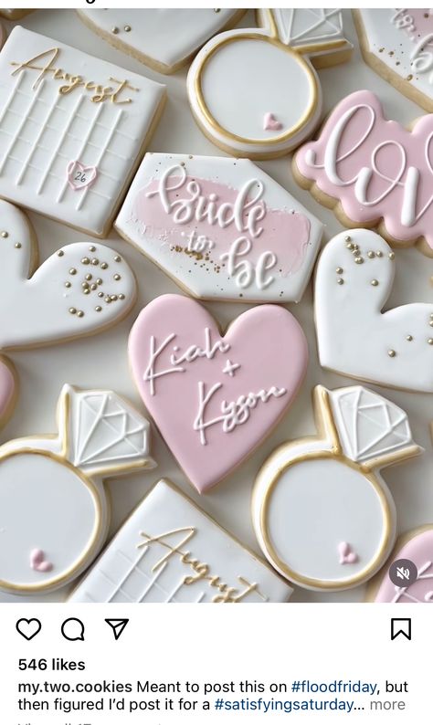 Bridal Shower Cookies Pink, Pink Bridal Shower Cookies, Christmas Bridal Showers, Bridal Shower Inspo, Pink Cookies, Bridal Shower Cookies, Bridal Luncheon, Easy Sugar Cookies, Pink Bridal Shower