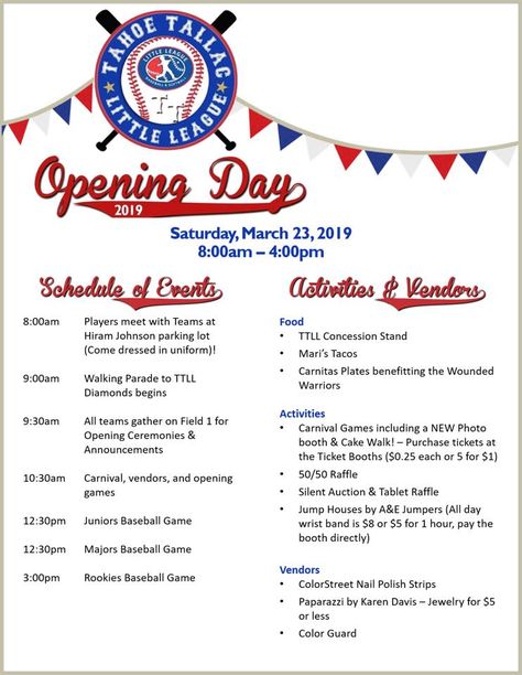 Baseball Opening Day Ideas Little League, Baseball Opening Day Ideas, Little League Opening Day Ideas, Opening Day Baseball Ideas, Softball Fundraiser Ideas, Baseball Fundraising Ideas, Baseball Opening Day, Baseball Fundraiser, Opening Day Baseball