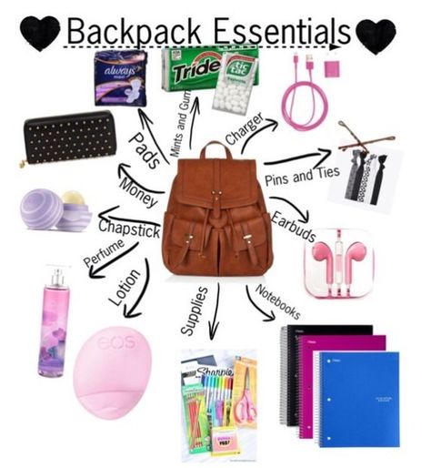 Backpack Essentials Middle School, School Backpacks Essentials, Back To School Backpacks Essentials, Backpacks Essentials, Schul Survival Kits, Emergency Kit For Girls, Trip Essentials Packing Lists, Middle School Supplies, School Emergency Kit