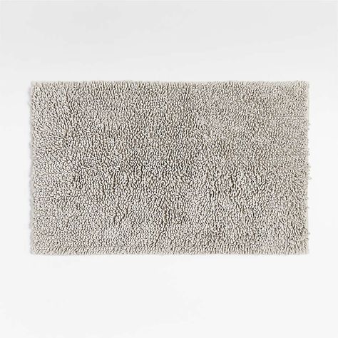 Loop Cotton Bath Rug Silver + Reviews | Crate & Barrel Silver Bath, For Loop, Grey Bath, Cotton Bath Mats, Crate Barrel, Cotton Bath Rug, Silver Rug, Bath Linens, Linen Towels