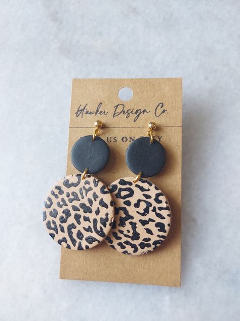 Cheetah print polymer clay earrings by Hawker Design Co Cheetah Print Polymer Clay Earrings, Cheetah Print Clay Earrings, Cheetah Clay Earrings, Fancy Clay Earrings, Bling Lifestyle, Leopard Clay Earrings, Workshop Activities, Leopard Earrings, Clay Inspo