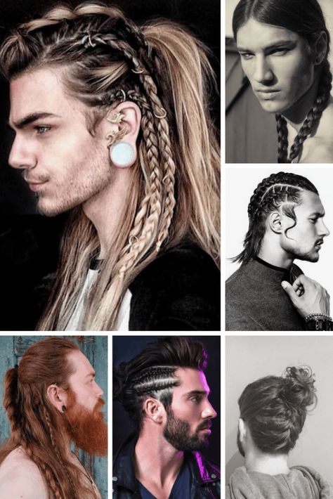 Descubre como hacer una trenza masculina, trenzas de vikingo para hombre y otros looks de moda para la melena Hair Designs For Men, Mens Hairstyles Curly, Cabello Hair, Viking Hair, Beard Hairstyle, Men Haircut Styles, Mens Braids, Mens Braids Hairstyles, Mens Haircuts Fade