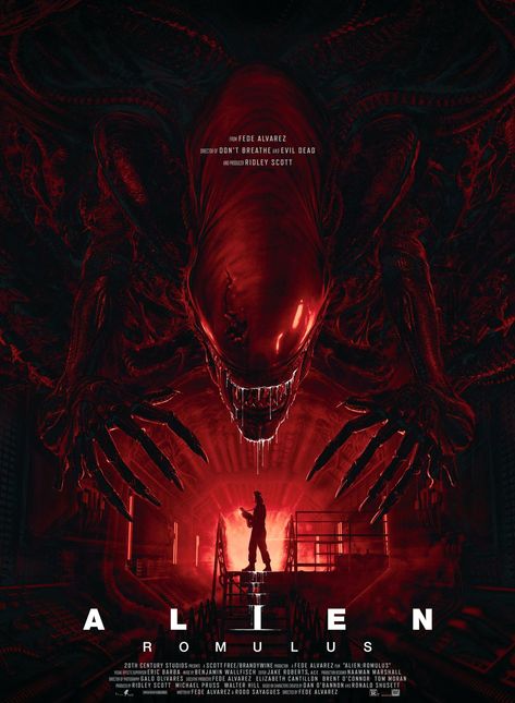 ALIEN: ROMULUS (2024) poster design by Matt Ferguson Alien Movie Poster, Alien Movie, 20th Century Studios, Arte Alien, Aliens Movie, Batman Begins, Horror Posters, Ridley Scott, Alien Vs Predator