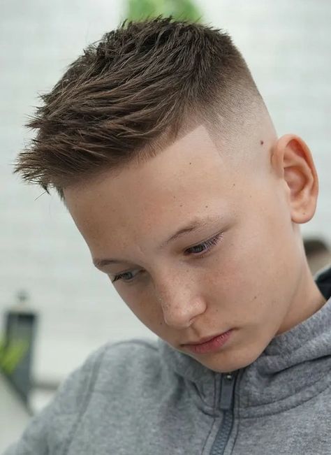 2023 Boys Haircut Trends, Popular Boys Haircuts 2023, Boys Spiked Haircut, Short Teen Boys Haircut Trendy, High Fade Haircut Boys, Young Boys Haircuts Short, Haircut For Boys Kids Trendy, Youth Boys Haircut, Preteen Boys Haircuts