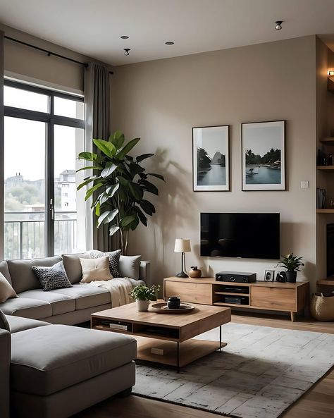 Urban Interior Design Living Room, Sala Sem Tv, Apartment Living Room Grey Couch, Natural Living Room Decor Ideas, Second Living Room Ideas, Apartment Inspiration Modern, Minimalist Lounge, Ruang Tv, تصميم للمنزل العصري