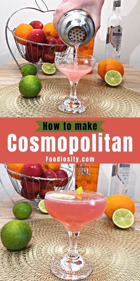 Cosmopolitan Drink Recipe, Cosmopolitan Cocktail Recipes, Drinks With Cranberry Juice, Cosmopolitan Drink, Girls Night Drinks, Cranberry Juice And Vodka, Cosmopolitan Cocktail, Coctails Recipes, Vodka Recipes