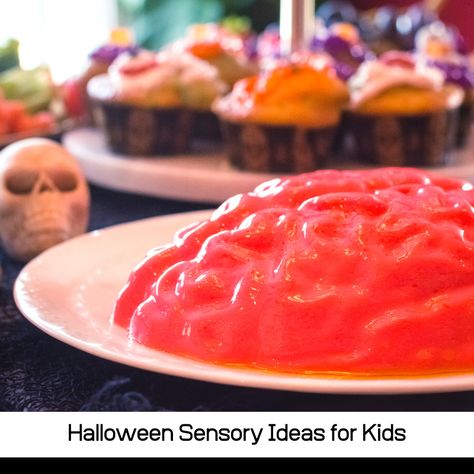 11 Ooey, Gooey, and Gross Halloween Sensory Ideas Jello Brain, Jello Worms, Halloween Stem Activities, Halloween Activities For Toddlers, Pumpkin Guts, Halloween Activities Preschool, Monster Activities, Halloween Stem, Sensory Games