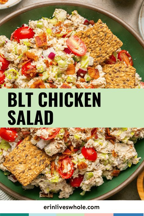 Enjoy the best of two delicious dishes with this BLT chicken salad. The bacon, lettuce, and tomato combined with the classic chicken salad ingredients creates a crunchy, juicy, mouth watering recipe. Perfect for enjoying with crackers or chips, on bread or a wrap, or in a salad! Blt Chicken Salad, Blt Salad Recipe, Blt Chicken, Classic Chicken Salad, Kitchen Sanctuary, Chicken Salad Ingredients, Delicious Chicken Salad, Blt Salad, Red Onion Salad