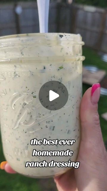 Sara Jean on Instagram: "this is hands down the best ranch we have ever had 🙌  Mayo ingredients:  1 egg ½ tbsp lemon juice 1 tsp white wine vinegar ¼ tsp Dijon mustard 1 cup avocado oil  Ranch ingredients: 1 cup Mayo ½ cup sour cream  1-2 cloves minced garlic  1 tbsp parsley ½ tsp dill 1 tbsp chives 1 tsp worcestershire sauce 1 tbsp fresh lemon juice Salt and pepper to taste  #homemade #holistichealth #holisticwellness #ranch" Homemade Ranch No Mayo, Homemade Dill Ranch Dressing, Homemade Ranch With Greek Yogurt, Quick Homemade Ranch Dressing, Mayo Ranch Dressing, Make Honey Mustard, Healthy Ranch Dressing Recipe, Healthy Homemade Ranch Dressing, Best Ranch Dressing