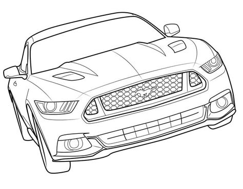 Free Ford Mustang Coloring Pages - Coloring Cool Ford Mustang Car, Cool Car Drawings, Classic Sports Cars, Mustang Cars, Halloween News, Mini Drawings, Car Drawings, Coloring Pages To Print