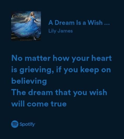 cinderella lily James a dream is a wish your heart makes spotify lyrics A Dream Is A Wish Your Heart Makes, Cinderella Lily James, Best Song Ever, Spotify Lyrics, Lily James, Acting Career, Best Songs, Pop Star, A Dream