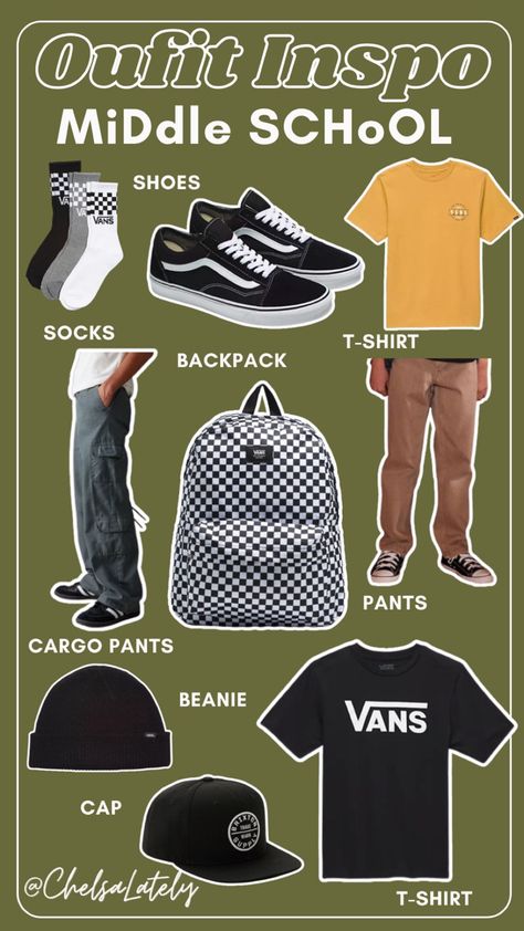 Back To School Outfits Boys, Boys Back To School Outfits, Middle School Outfits Boys, Outfit Ideas Boys, School Outfits Boys, Middle School Boy, School Outfits Middle School, Middle School Fashion, Vans Cap