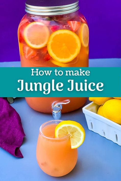 Simple Jungle Juice Recipe, Easy Jungle Juice Recipe, Best Jungle Juice Recipe, Easy Jungle Juice, Rum And Lemonade, Jungle Juice Recipe, Punch Drink, Party Crowd, Resep Juice