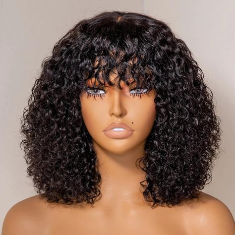 Black Hair Types, Curly Hair Wigs, Curly Bob Wigs, Natural Wigs, Color Your Hair, Roots Hair, Real Human Hair, Wig Accessories, Deep Wave