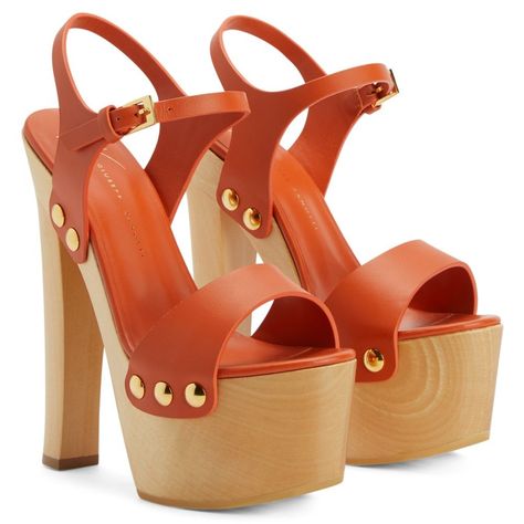 Wood Platform Heels, Trendy Wedges, Pleaser Heels, Goth Shoes, Giuseppe Zanotti Heels, Ankle Wrap Sandals, Girly Shoes, Platform Heels Chunky, Kinds Of Shoes