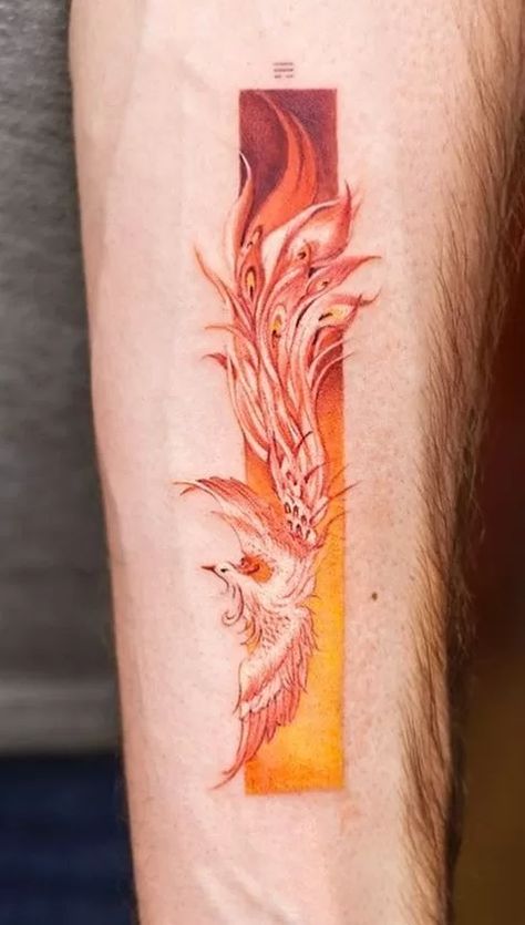 Phoenix Asian Style Tattoo - TATTOOGOTO Asian Style Tattoo, Phoenix Tattoo Men, Japanese Phoenix Tattoo, Square Tattoo, Tatoo Styles, Small Phoenix Tattoos, Phoenix Bird Tattoos, Phoenix Tattoos, Mythological Creature