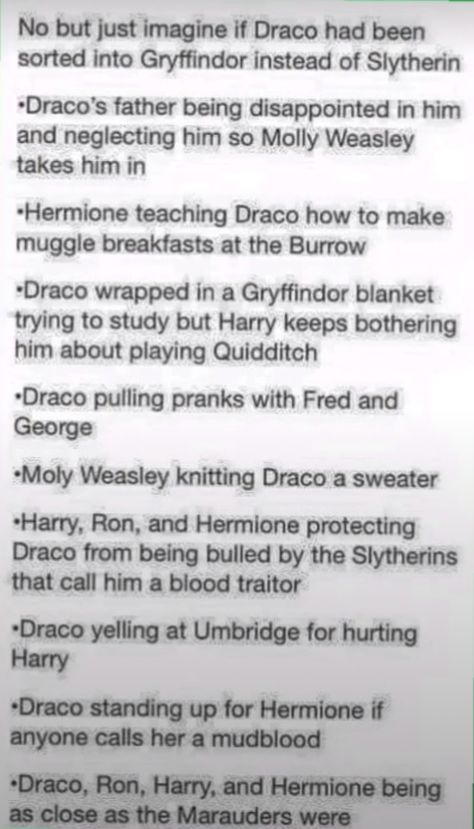 Gryffindor Draco, Gryffindor And Slytherin Relationship, Harry Potter Texts Drarry, Harry Potter Drarry Memes, Trans Harry Potter Headcanon, Harry Potter Texts, Harry Potter Stories, Harry Potter Wizard, Lgbtq Harry Potter Headcannons