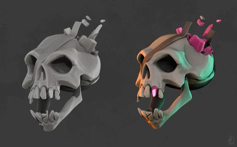 Skull Concept Art, Sea Of Thieves Game, Skull Character, Stylized Skull, Skull Game, Vinyl Art Toys, Sea Of Thieves, Casual Art, I Love Them So Much