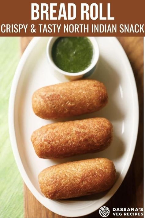 This is a crispy and tasty recipe of Bread Roll with a spiced, savory, tangy mashed potato filling. Makes for a delicious evening snack or an after school snack for kids. Leftover Boiled Potatoes, Bread Roll Recipe, Bread Pakora, Potato Filling, Bread Rolls Recipe, Pakora Recipes, Bread Snacks, Indian Bread, Bread Roll