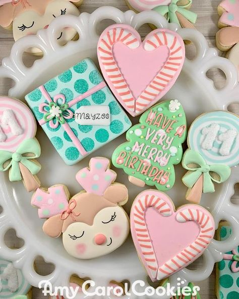 Christmas Birthday Cookies Decorated, Oh What Fun It Is To Be One Cookies, Christmas First Birthday Cookies, Christmas Birthday Cookies, Nutcracker Cookies, First Birthday Cookies, Happy 11th Birthday, Candyland Christmas, Sugar Cookie Designs