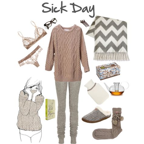 "Sick Day" Cute Pajama Outfits, Sick Day Outfit, Outfits Lazy, Good Charlotte, Sick Day, Pajama Outfits, Lazy Day Outfit, Lounge Outfit, Outfits Polyvore