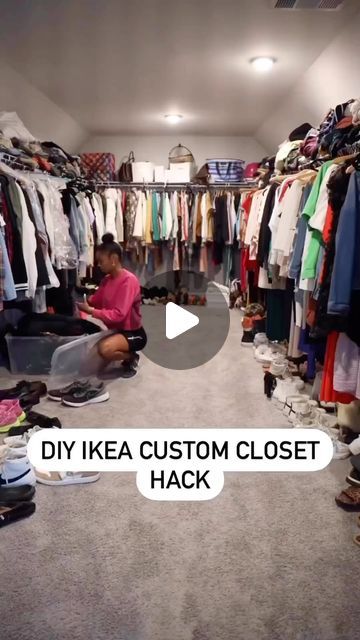 Ikea Walking Closet Ideas, Ikea Walk In Closet Ideas, Pax Walk In Closet, Dresser In Closet Ideas, Ikea Walk In Closet, Diy Walk In Closet On A Budget, Closet Transformation Ideas, Dressing Pax Ikea, Walkin Closet Ideas