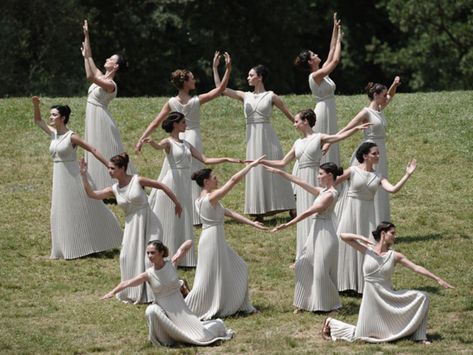 Greek Dancing, Ancient Olympics, Ancient Olympia, Ritual Dance, Olympic Flame, Setting Inspiration, 2012 Summer Olympics, Olympic Torch, Fantasy Setting