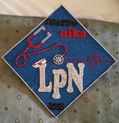 LPN. Nursing graduate. College. Graduation. Class of 2015. Cap N' Gown. Graduation hat. Graduation Cap decoration Graduation Cap Designs Nursing Lpn, Lpn Cap Decoration, Lpn Grad Cap, Lpn Cap Decoration Graduation, Lpn Graduation Cap, Lpn Graduation Pictures, Lvn Graduation, Nurse Graduation Cap Designs, Lpn Graduation