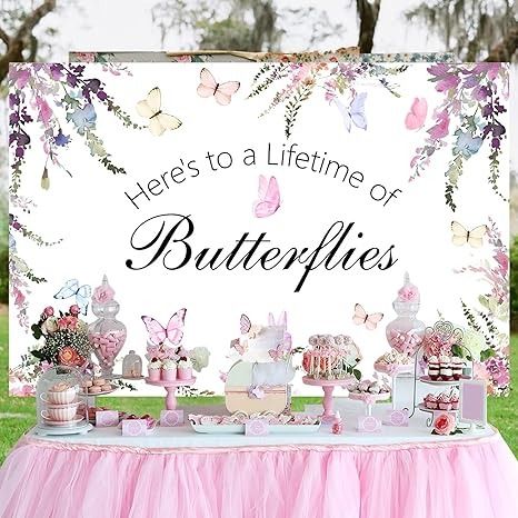 Amazon.com : Wonmelody Butterfly Bridal Shower Backdrop Lifetime of Butterflies Backdrop Butterflies Bachelorette Decor Butterfly Floral Bridal Shower Banner Watercolor Butterfly Background for Wedding Engagement : Electronics Butterfly Bridal Shower Decorations, Butterflies Backdrop, Lifetime Of Butterflies, Backdrop Butterfly, Background For Wedding, Bachelorette Decor, Bridal Shower Backdrop, Bridal Shower Banner, Decor Butterfly