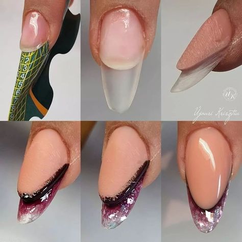 Bio Nails, Nailart Tutorial, Henna Nails, Daily Nails, Edge Nails, May Nails, Nail Salon Design, Nail Drawing, Nail Techniques