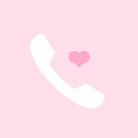 Phone Icon Pink Aesthetic, Kawaii Pink Phone Theme, Pink Heart Icon App, My Melody App Icons Pink, Pink Call Icon, Pink Phone Widget, Phone Pink Icon, Cute Pink App Icons, Phone Icon Pink