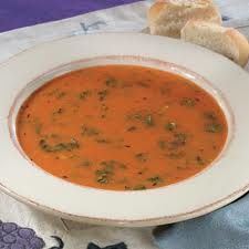 Zio's Tomato Florentine Soup recipe - from the "IT'S A FAMILY TRADITION" Family Cookbook Tomato Florentine Soup Recipe, Tomato Florentine Soup, Florentine Soup, Condensed Tomato Soup, Creamy Tomato Soup, Rice Dinner, Potato Soup Recipe, Best Slow Cooker, Diced Tomatoes