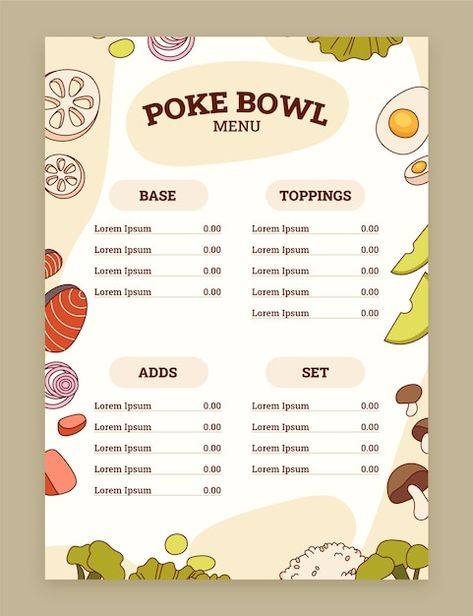 Poke Bowl Menu, Chinese Food Restaurant, Bowl Logo, Quinoa Chili, Food Logo Design, Pickling Cucumbers, Restaurant Logo Design, Poke Bowl, Vintage Bowls