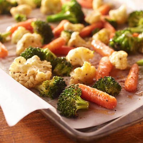 Oven-Roasted Vegetables from Land O'Lakes Roasted Vegetables Oven, Bawang Bombay, Roasted Vegetable Recipes, Broccoli Cauliflower, Land O Lakes, Steamed Vegetables, Frozen Vegetables, Mixed Vegetables, Vegetable Sides