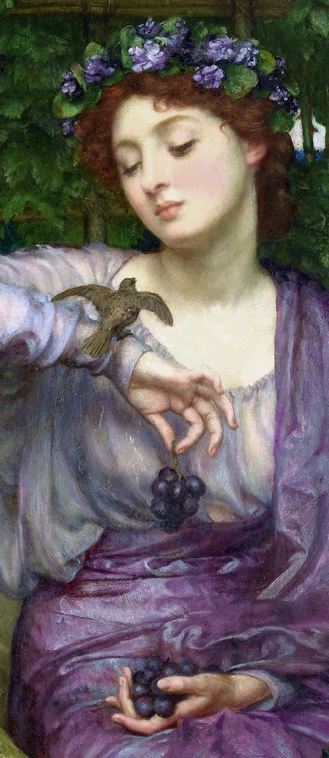 "Lesbia and Her Sparrow," [détail] 1907 -- by Sir Edward John Poynter (English… Edward John Poynter, Pre Raphaelite Paintings, Art Amour, Pre Raphaelite Art, Istoria Artei, Pink Victorian, Red Heads, Art Ancien, Art Classique