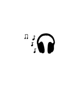 Cute Music Notes Drawings, Spotify Playlist Covers Headphones, Notes Music Aesthetic, Music Symbol Aesthetic, Black And White Music Aesthetic, Cute Music Icon, Black And White Phone Icon, Headphones Doodle, Headphone Drawing