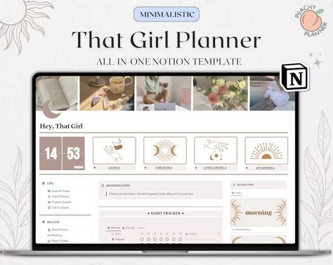 2024 New All in One Notion Template, That Gir Life Planner Notion, Ultimate Life Planner, Notion Ideas, Life Planner Organization, Notion Planner, Lifestyle Planner, Planner Writing, Planner Minimalist, Ultimate Planner