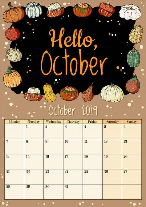 Hello october cute cozy hygge 2019 month calendar planner with pumpkins decor Premium Vector | Free Vector #Freepik #vector #freeframe #freeposter #freecalendar #freevintage Calender Aesthetic October, Calendar October, October Diy Calender, Calender October 2022 Aesthetic, October Bullet Journal Calendar, Funny Calendars, Cozy Hygge, October Calendar, Business Stationary