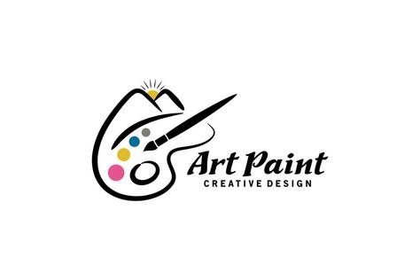 Painting art paint logo design, painting palette vector icon with mountain concept Paint Logo Design, Artist Logo Ideas, Happy Sankranti, Paint Logo, Channel Logo, Men Health, Painting Palette, Pallet Designs, Artist Logo