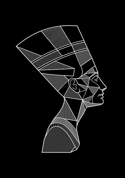 Nefertari bust geometric illustration. Nefertiti Bust, Geometric Illustration, Egyptian Queen, Geometric Art, Top Artists, Abstract Artwork, Queen, Collage, Pins