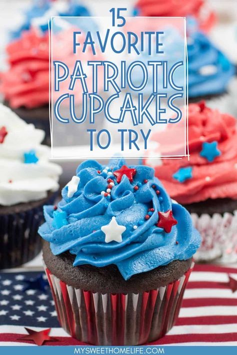 Are you feeling the patriotic spirit and craving something sweet? Get ready to indulge in some red, white, and blue goodness with our top 15 favorite patriotic cupcake recipes! From classic vanilla cupcakes with colorful frosting to decadent chocolate cupcakes with surprise fillings, these treats will add a little something something to your Independence Day celebration. July 4th Cupcakes, Kid Friendly Desserts, 4th Cupcakes, Red White And Blue Cupcakes, White And Blue Cupcakes, 4th Of July Cupcakes, Patriotic Treats, Patriotic Cupcakes, Store Bought Frosting