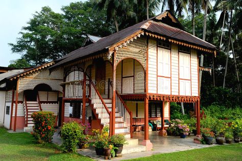 Malay Houses - Download From Over 62 Million High Quality Stock Photos, Images, Vectors. Sign up for FREE today. Image: 30756447 Kampung House, Malay Culture, Malay House, Thai House Design, Nipa Hut, Malay Traditional, Elevated House, Georgetown Penang, Bamboo House Design