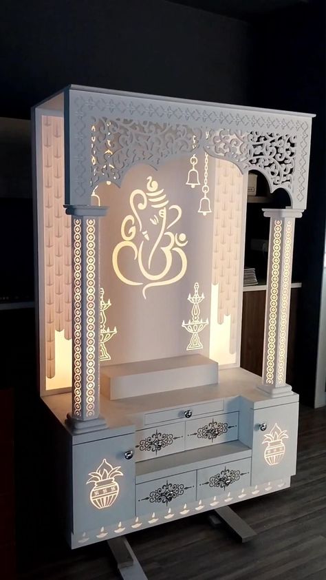 Acrylic Mandir, Corian Temple, Wooden Temple For Home, Mandir For Home, Pooja Door Design, Wall Wardrobe Design, New Ceiling Design, Mandir Design, House Interior Design Styles