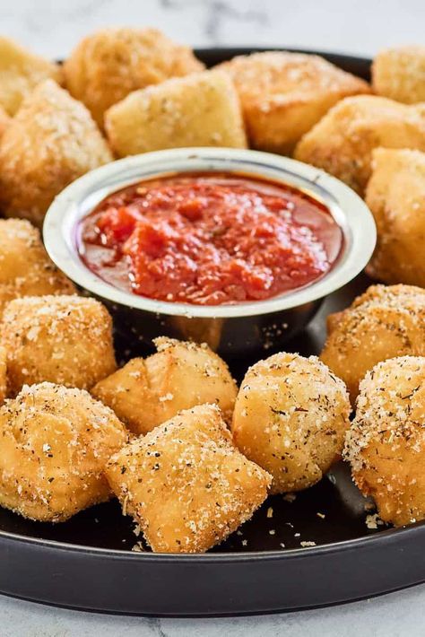 Pizza Dough Bites, Pizza Nuggets, Fried Pizza Dough, Fried Pizza, Sweet Pizza, Food Truck Menu, Best Pizza Dough, Pizza Fries, Kid Snacks